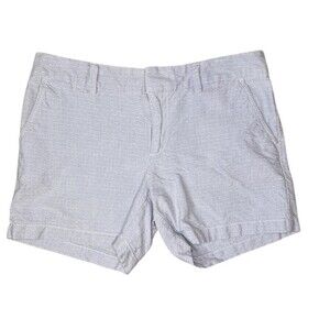Tommy Hilfiger Chino Shorts Womens Size 6 Light Blue Textured Dot Dobby